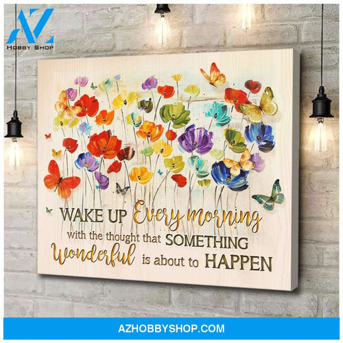 Zalooo Wake Up Every Morning Butterfly Wall Art Canvas