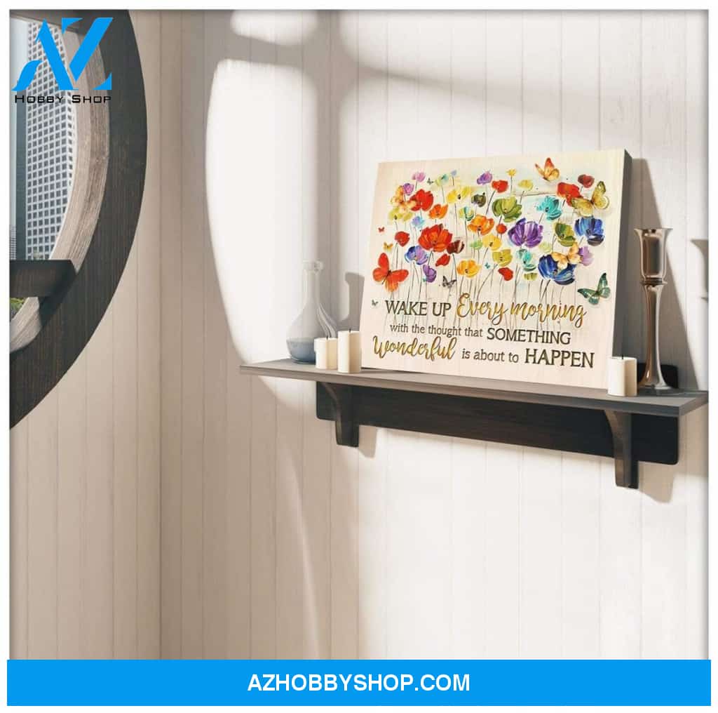 Zalooo Wake Up Every Morning Butterfly Wall Art Canvas