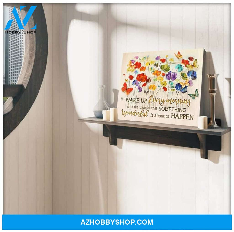 Zalooo Wake Up Every Morning Butterfly Wall Art Canvas