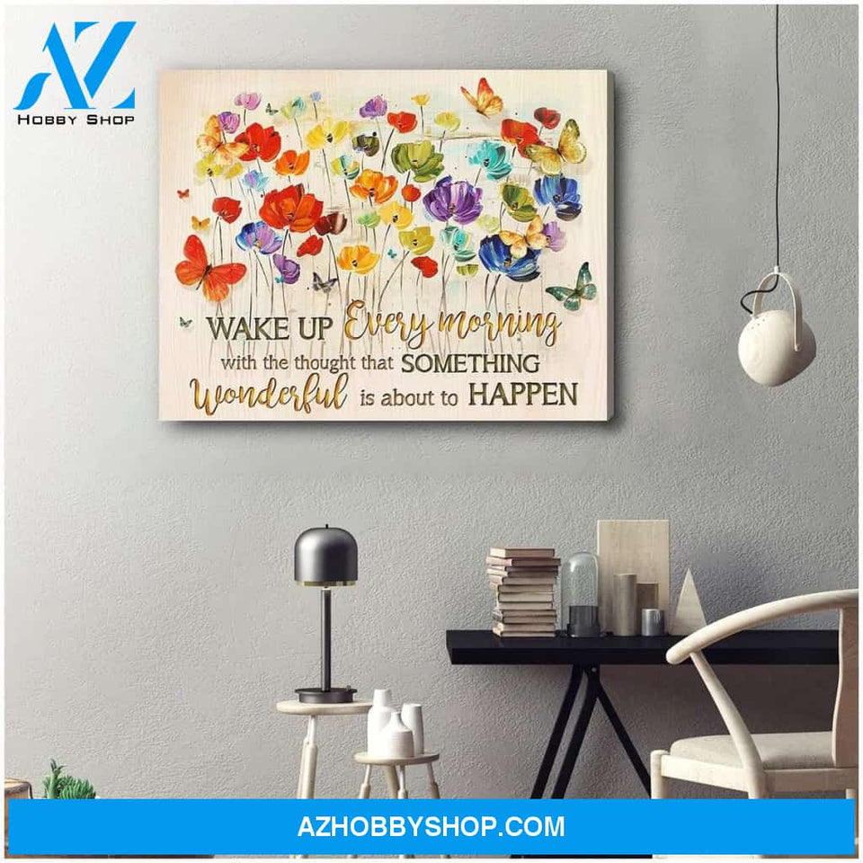 Zalooo Wake Up Every Morning Butterfly Wall Art Canvas