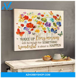 Zalooo Wake Up Every Morning Butterfly Wall Art Canvas