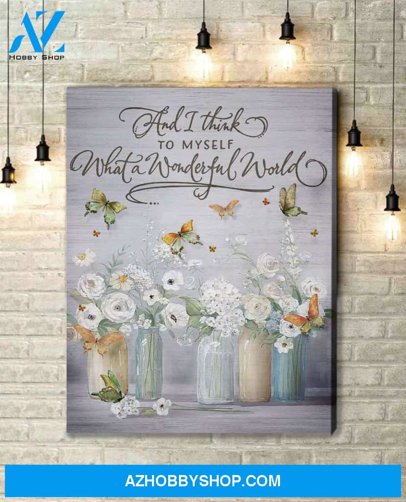 Zalooo What A Wonderful World Butterfly Wall Art Canvas