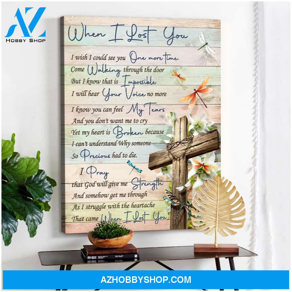 Zalooo When I Lost You Dragonfly Canvas Wall Art Memorial Decor