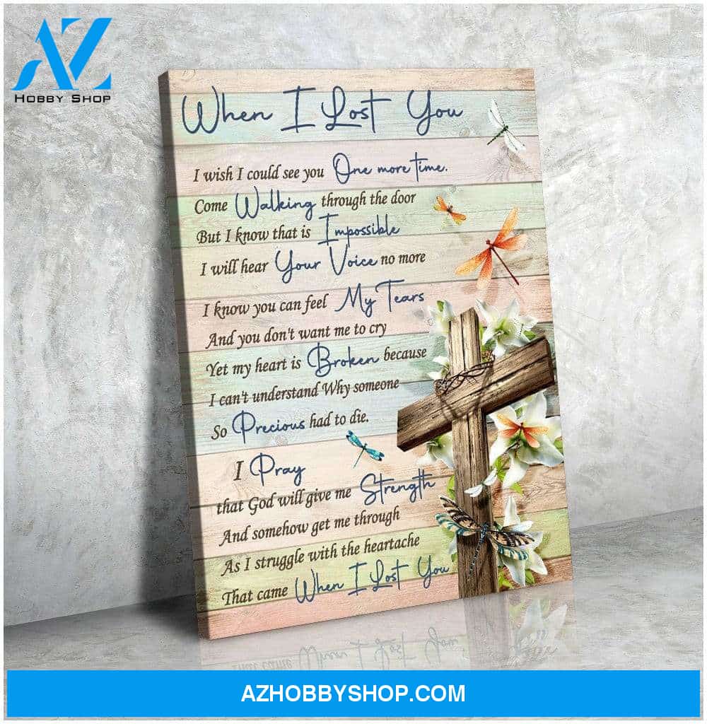 Zalooo When I Lost You Dragonfly Canvas Wall Art Memorial Decor