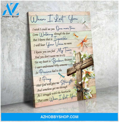 Zalooo When I Lost You Dragonfly Canvas Wall Art Memorial Decor