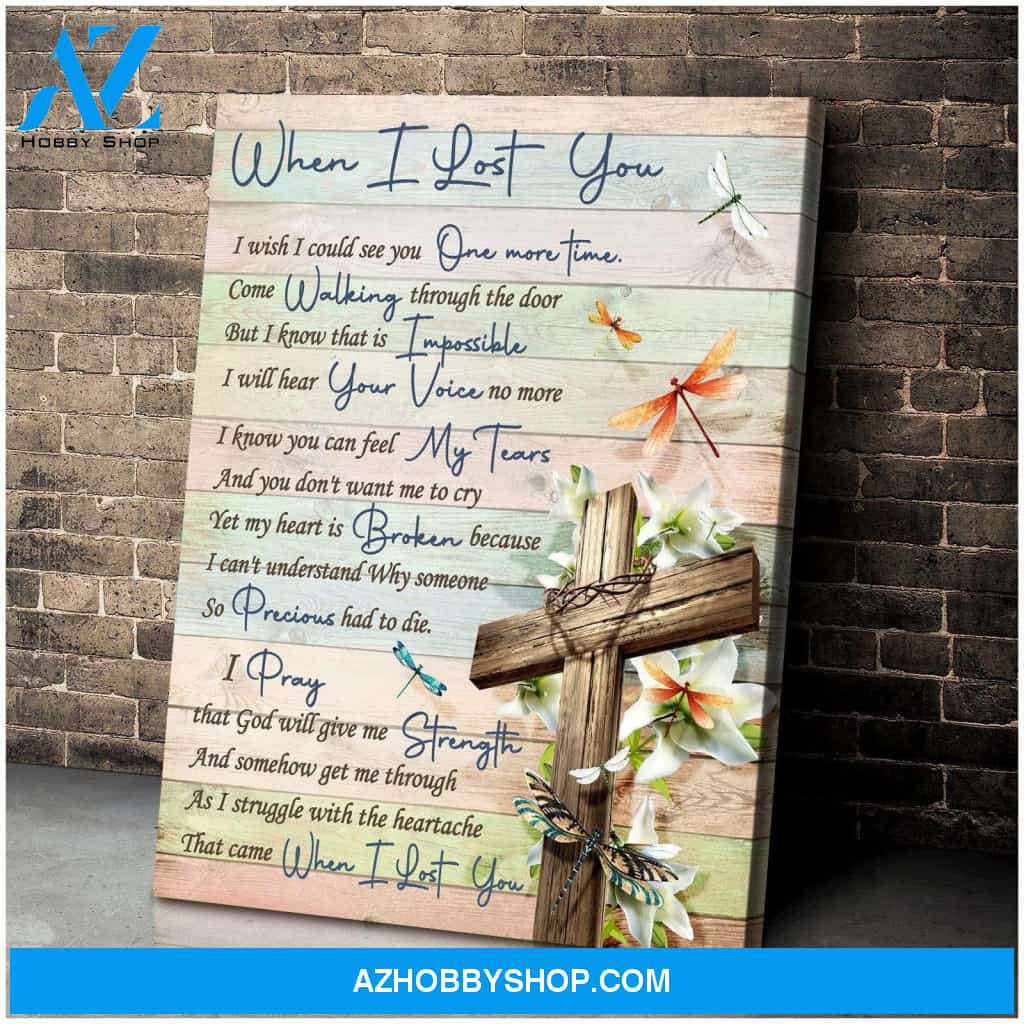 Zalooo When I Lost You Dragonfly Canvas Wall Art Memorial Decor