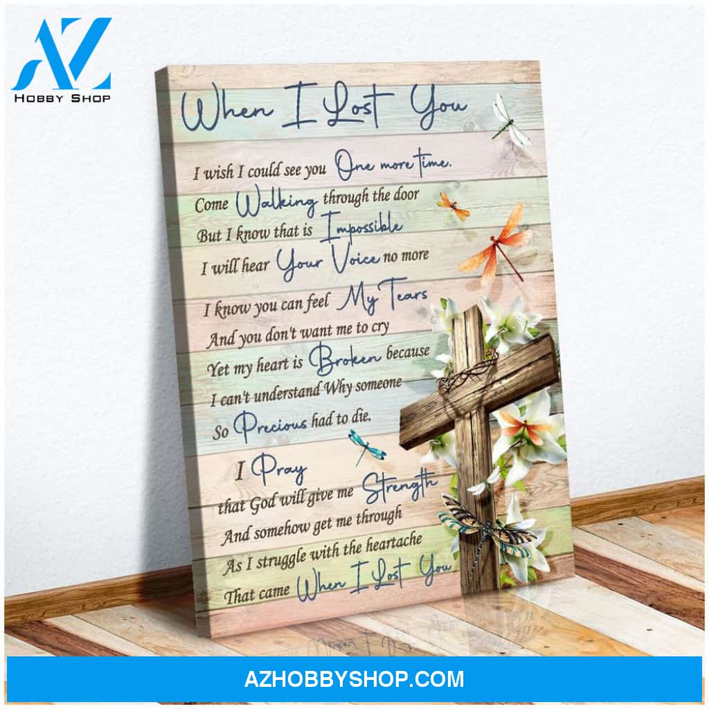 Zalooo When I Lost You Dragonfly Canvas Wall Art Memorial Decor