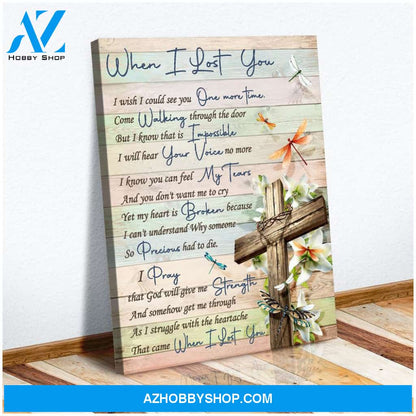 Zalooo When I Lost You Dragonfly Canvas Wall Art Memorial Decor