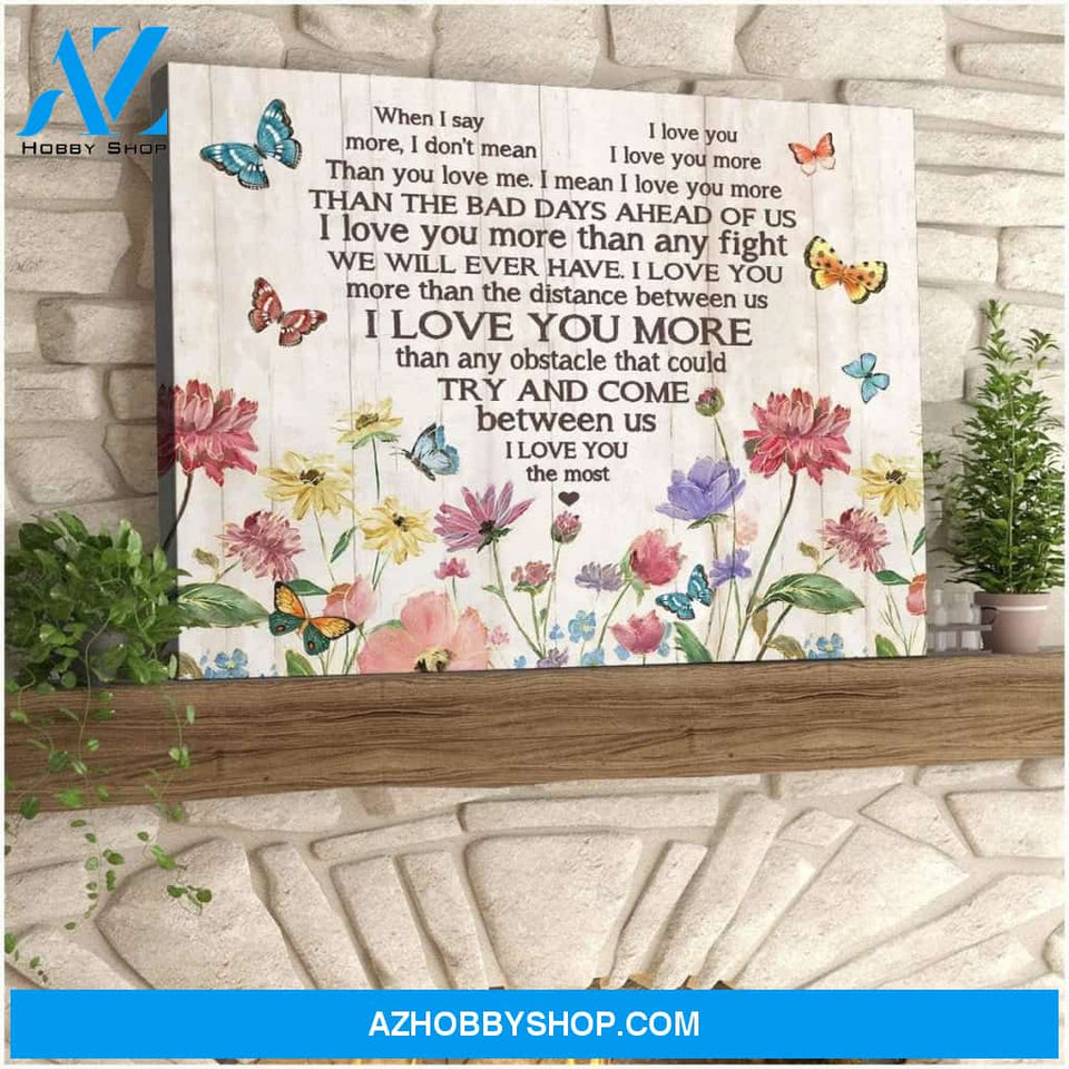 Zalooo When I Say I Love You More Butterfly Wall Art Canvas