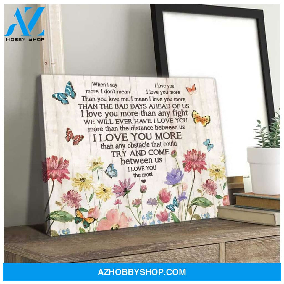 Zalooo When I Say I Love You More Butterfly Wall Art Canvas