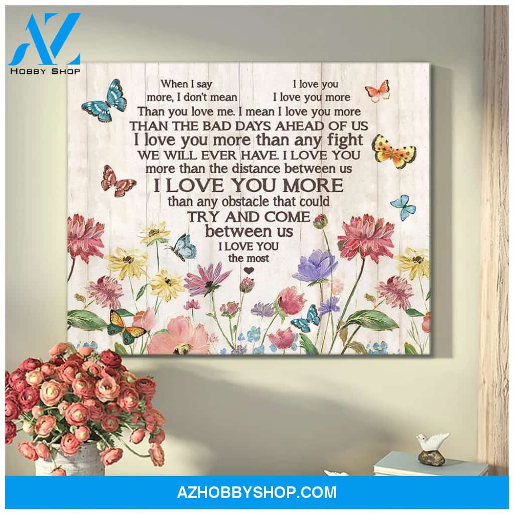 Zalooo When I Say I Love You More Butterfly Wall Art Canvas