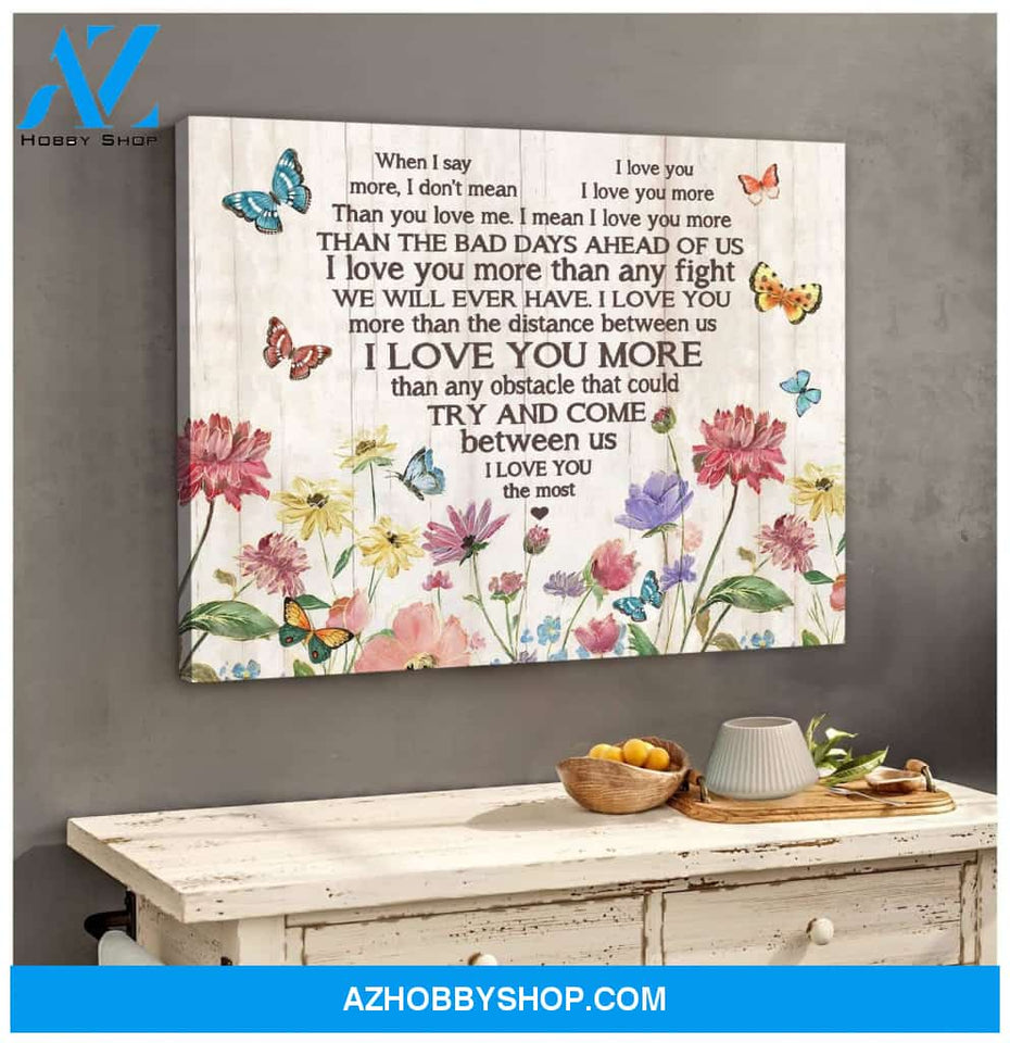 Zalooo When I Say I Love You More Butterfly Wall Art Canvas