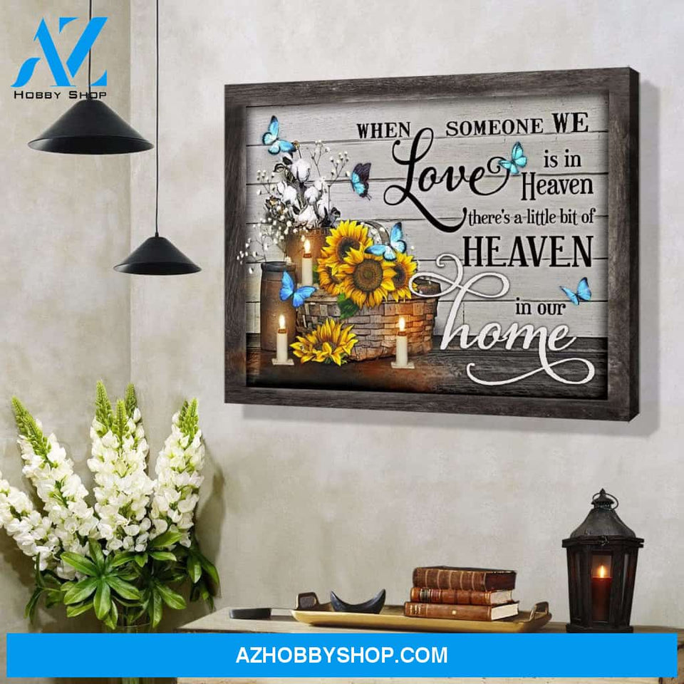 Zalooo When Someone We Love Is In Heaven Butterfly Canvas Wall Art Floral Decor
