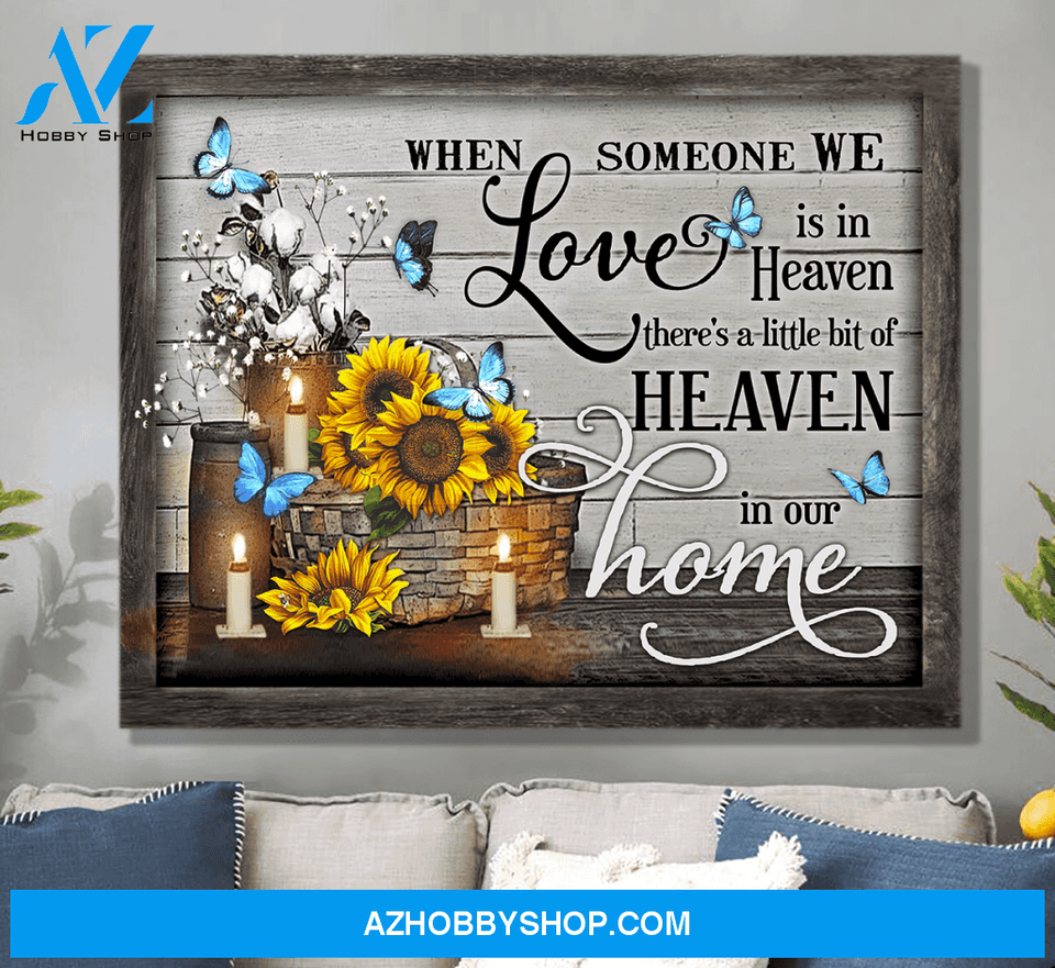 Zalooo When Someone We Love Is In Heaven Butterfly Canvas Wall Art Floral Decor