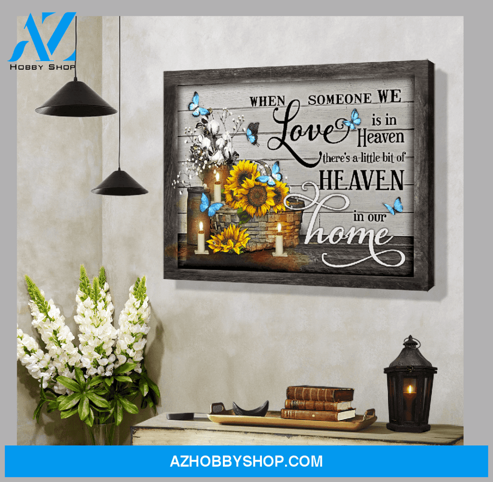 Zalooo When Someone We Love Is In Heaven Butterfly Canvas Wall Art Floral Decor