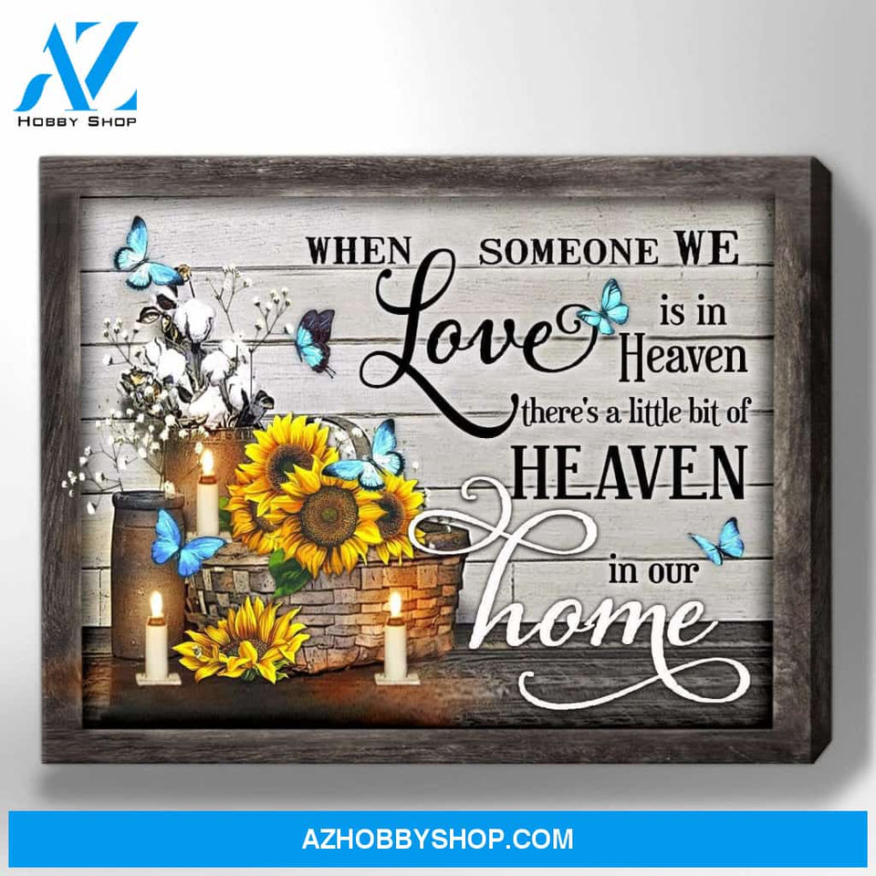 Zalooo When Someone We Love Is In Heaven Butterfly Canvas Wall Art Floral Decor