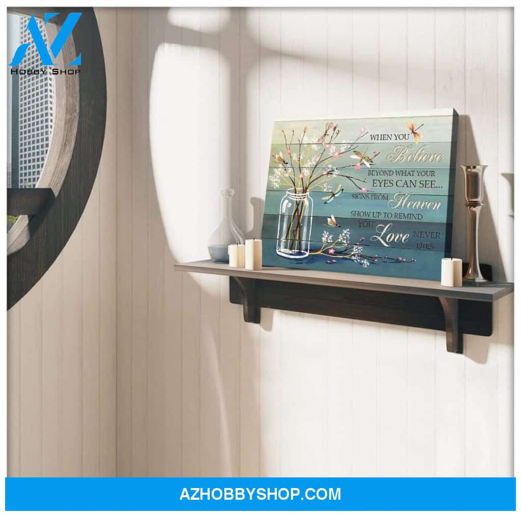 Zalooo When You Believe Dragonfly Wall Art Canvas