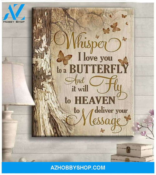 Zalooo Whisper I Love You Butterfly Wall Art Canvas