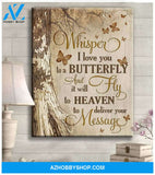 Zalooo Whisper I Love You Butterfly Wall Art Canvas