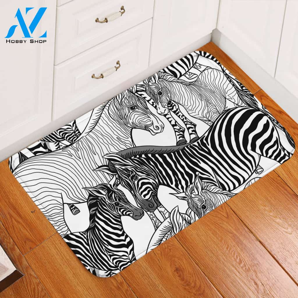 Zebra Sketch Door Mat