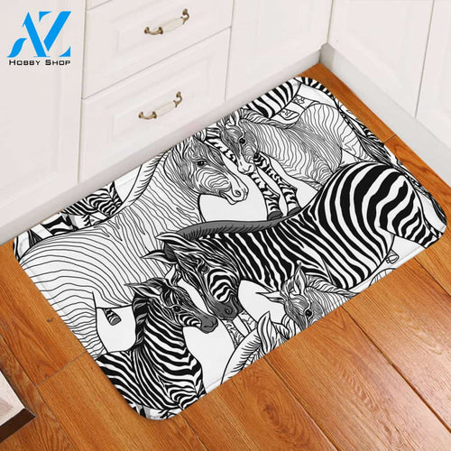 Zebra Sketch Door Mat