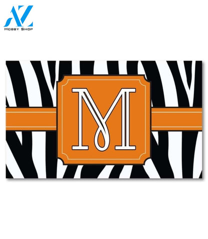 Zebra Stripes Monogram Doormat - 18" x 30"