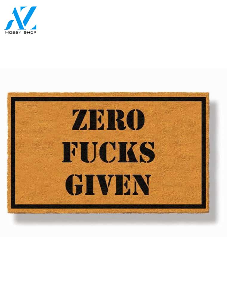 Zero Fucks Given Doormat by Funny Welcome | Welcome Mat | House Warming Gift