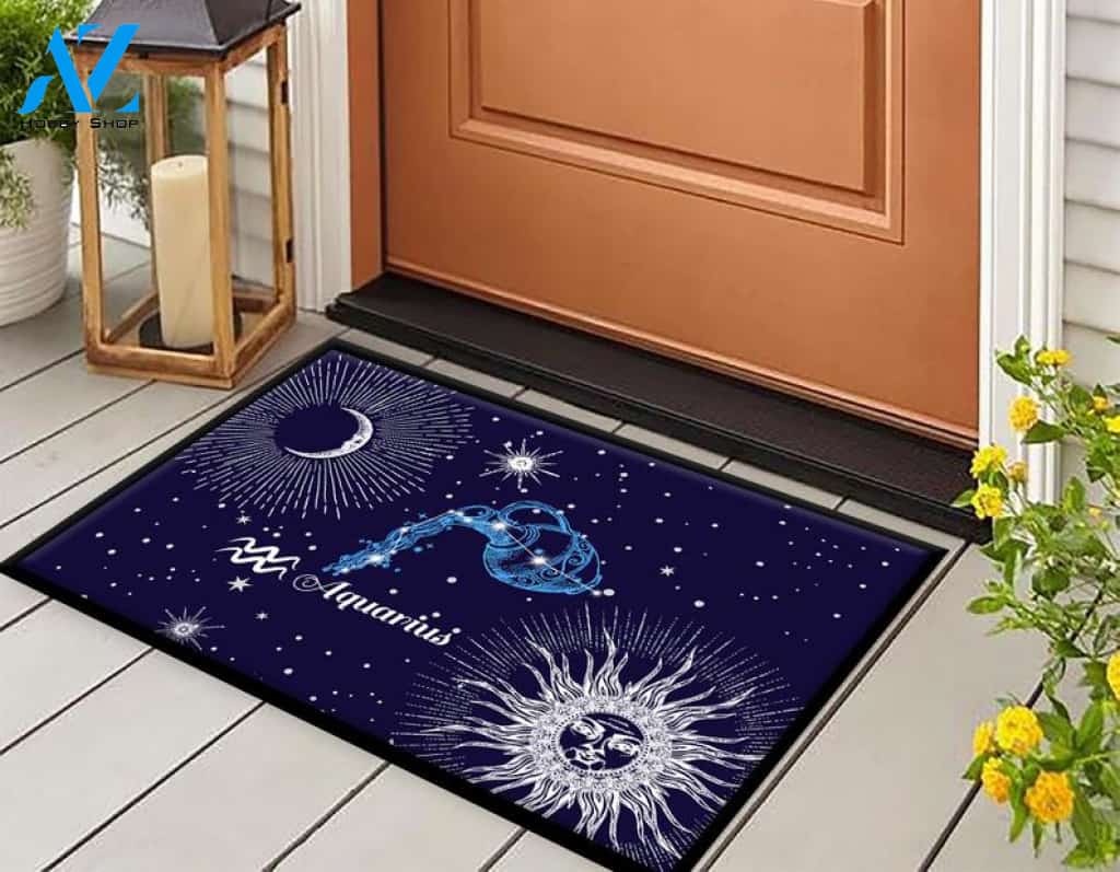 Zodiac - Aquarius Doormat Welcome Mat House Warming Gift Home Decor Funny Doormat Gift Idea