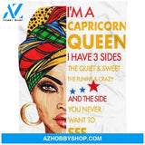 Zodiac Blanket, I'm A Capricorn Queen I Have 3 Sides Capricorn Zodiac Birthday Blanket