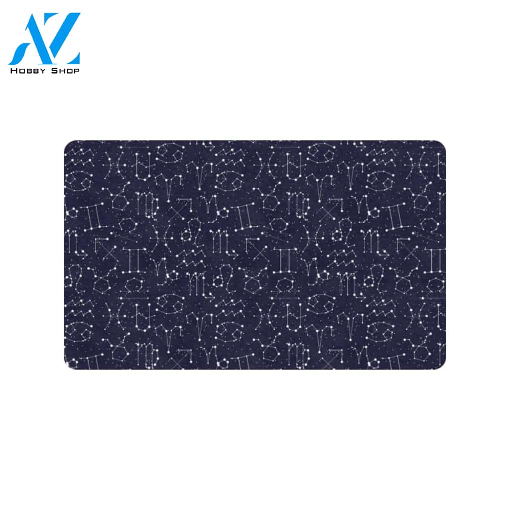 Zodiac Pattern Design Print Rubber Doormat