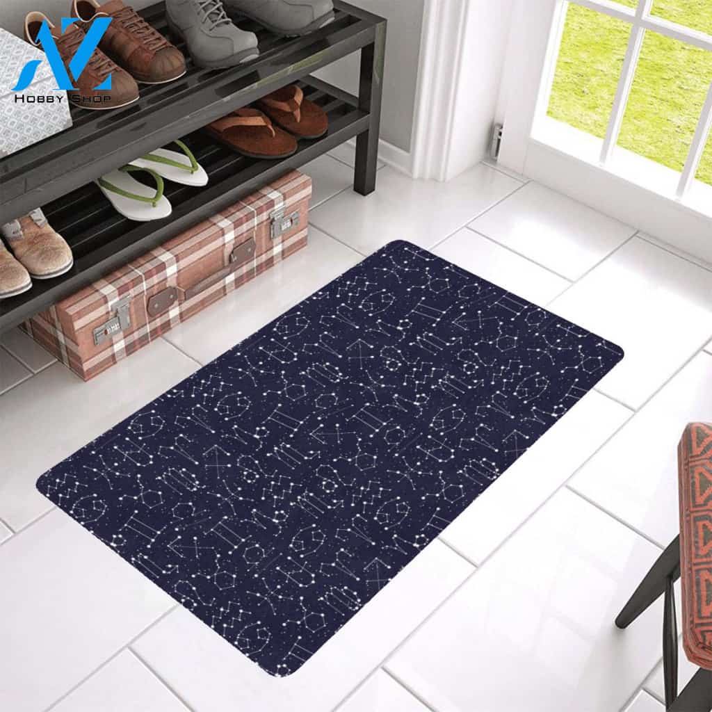 Zodiac Pattern Design Print Rubber Doormat