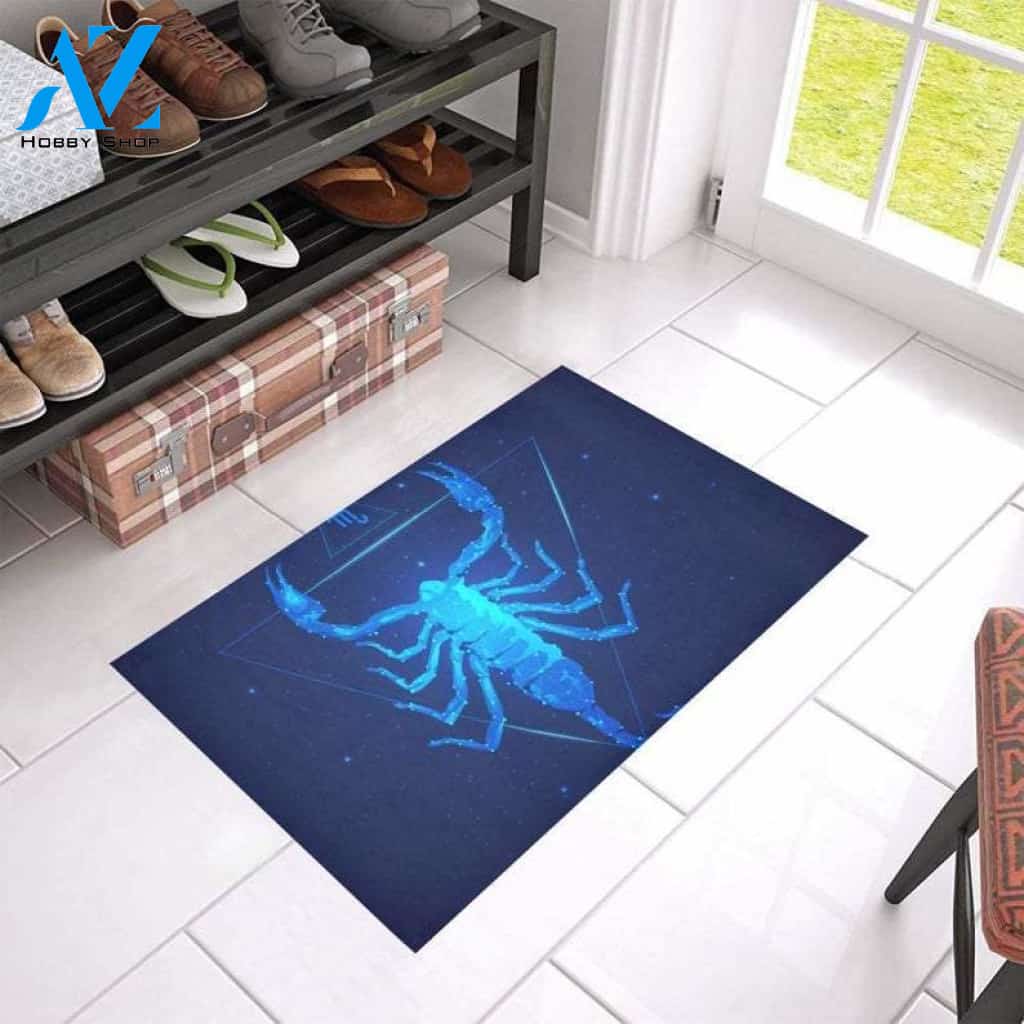 Zodiac Scorpio Blue Doormat Welcome Mat House Warming Gift Home Decor Funny Doormat Gift Idea