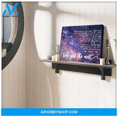 Zalooo Zodiac Sign Personalized I Love You The Most Wall Canvas