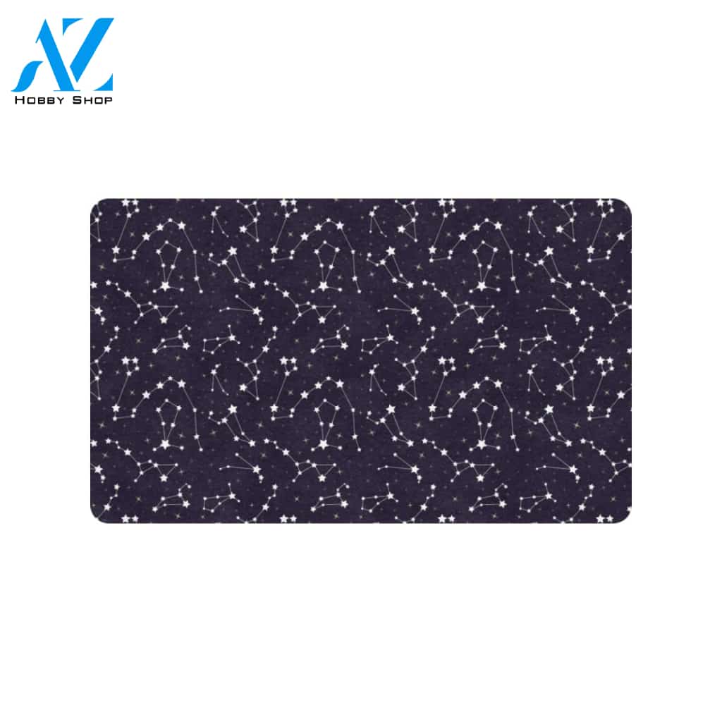Zodiac Star Pattern Design Print Rubber Doormat