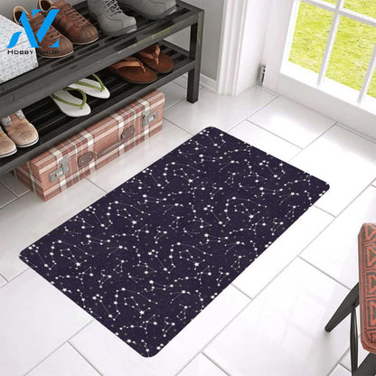 Zodiac Star Pattern Design Print Rubber Doormat