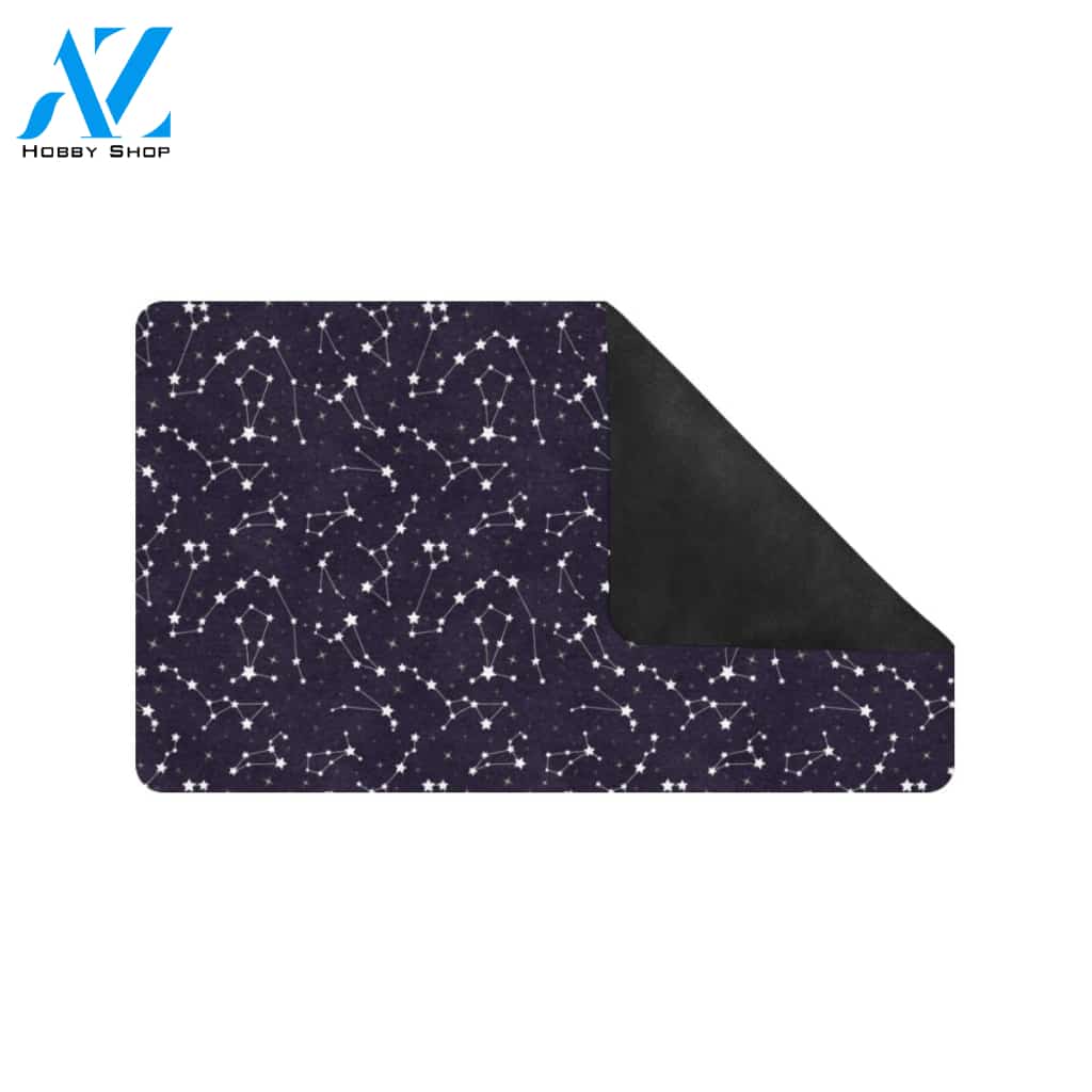 Zodiac Star Pattern Design Print Rubber Doormat
