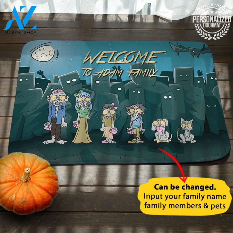Zombia Halloween Personalized Doormat